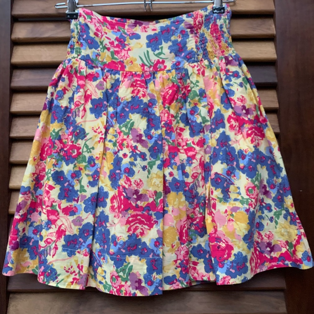 100% Cotton Beautiful Floral High-Waist Skirt